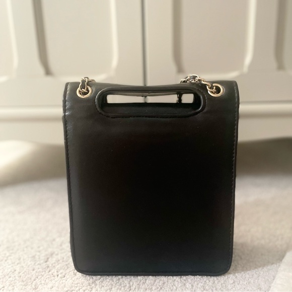 Quilted Black Leather Bag with Gold Chain Strap - Picture 9 of 15